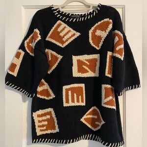 Rare Vintage 90’s Country Shop Western Aztec Oversized Sweater Sz M/L